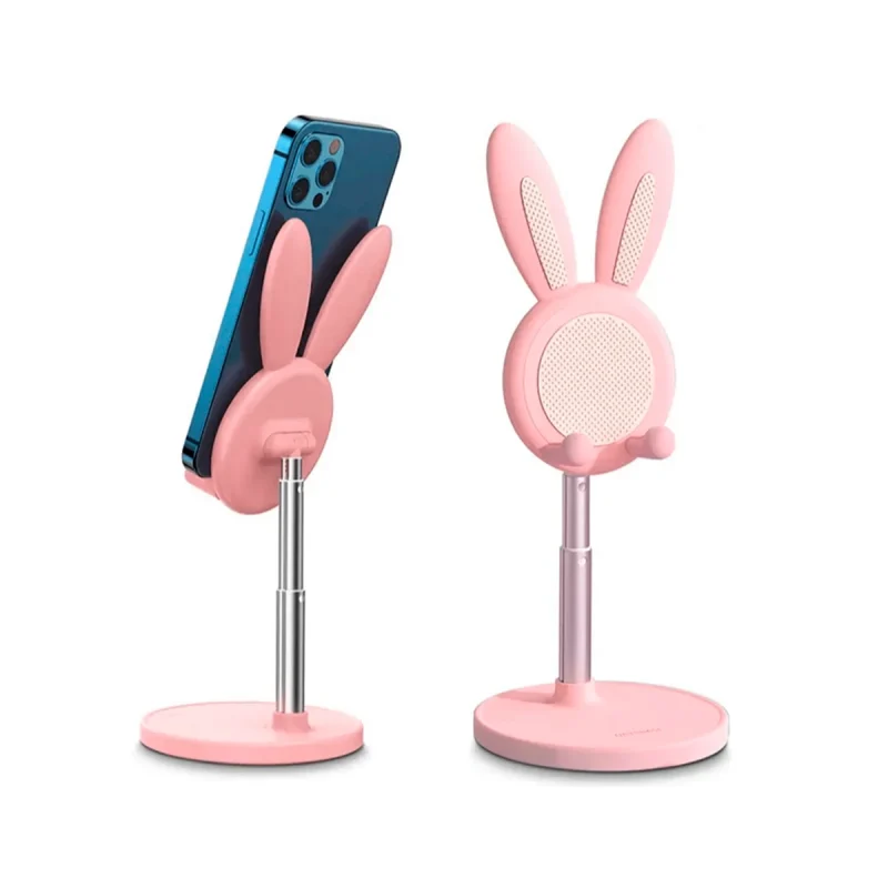 Rabbit Adjustable Pink Desktop Phone Holder - Image 3