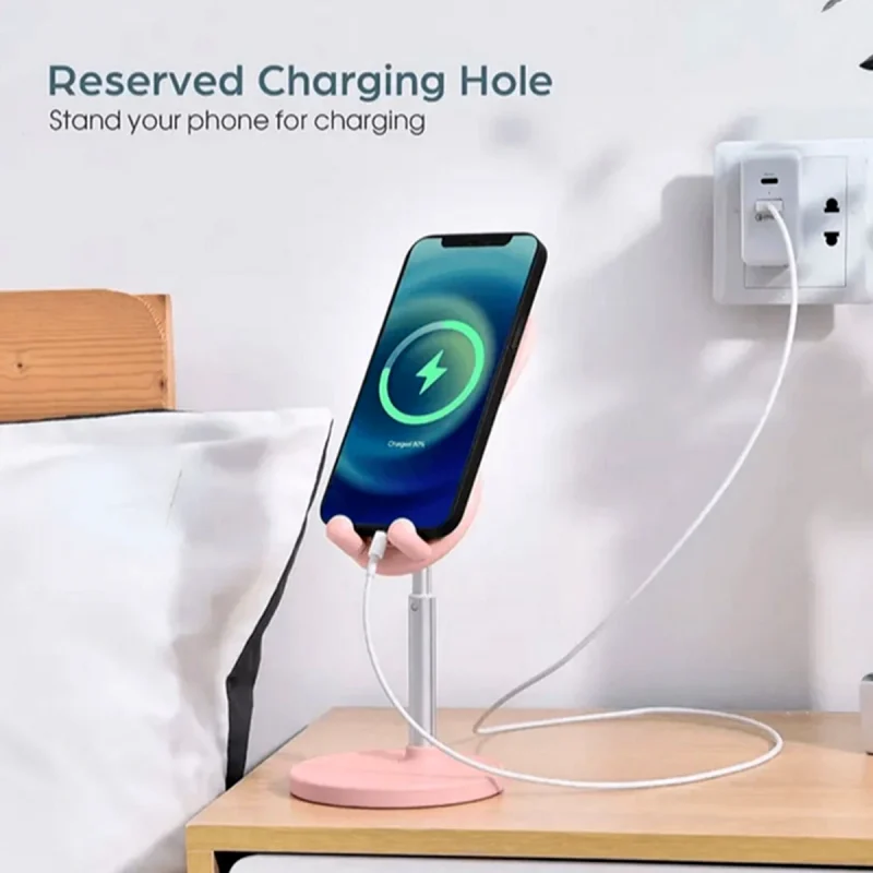 Rabbit Adjustable Pink Desktop Phone Holder - Image 2