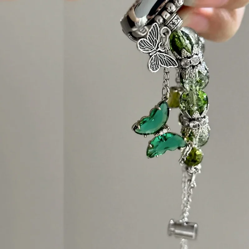 Apple Watch Band - Butterfly Pendant Beaded Apple Watch Band  – Luxury Rhinestone Bracelet for Women | Fits 42mm-45mm Apple Watch Ultra, SE & Series 1-10 - Image 3