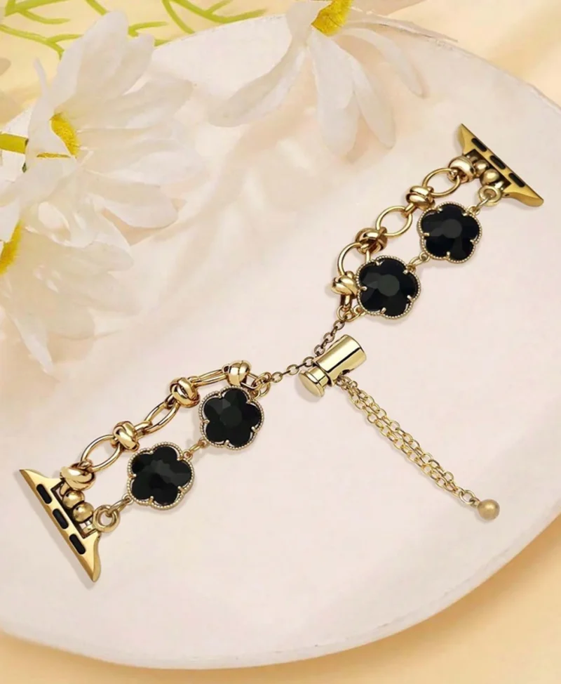 Elegant Gold Flower Apple Watch Band – Luxury Metal Bracelet Strap for Women | Compatible with Apple Watch Ultra, SE & Series 1-9 (42mm-45mm - Image 6
